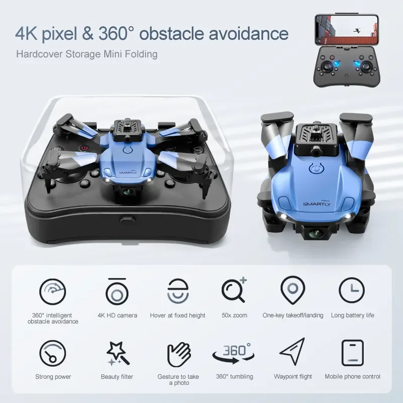 4K HD Camera Four-sided Obstacle Avoidance WIFI FPV RC Drone 2.4G Fixed Height 3D Roll Waypoint Flight APP Control  Quadcopter