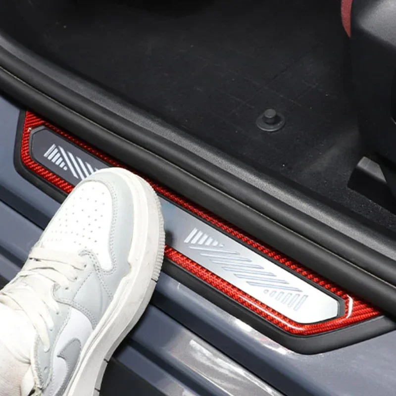 

For BMW 5 Series i5 G60 G68 2024 2025 Carbon Fiber Inner Door Sill Threshold Panel Trim Cover Car Accessories Decoration Sticker
