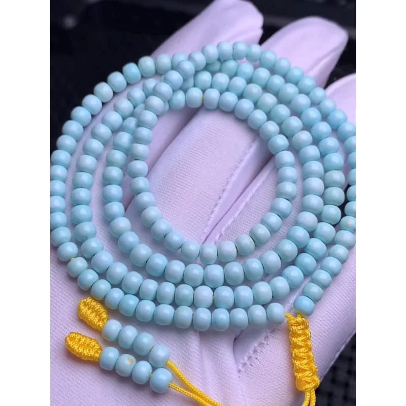 

Raw Ore Turquoise Old Necklace Wholesale Four-Ring Bracelet Clean and Refreshing High Porcelain Delicate Luster