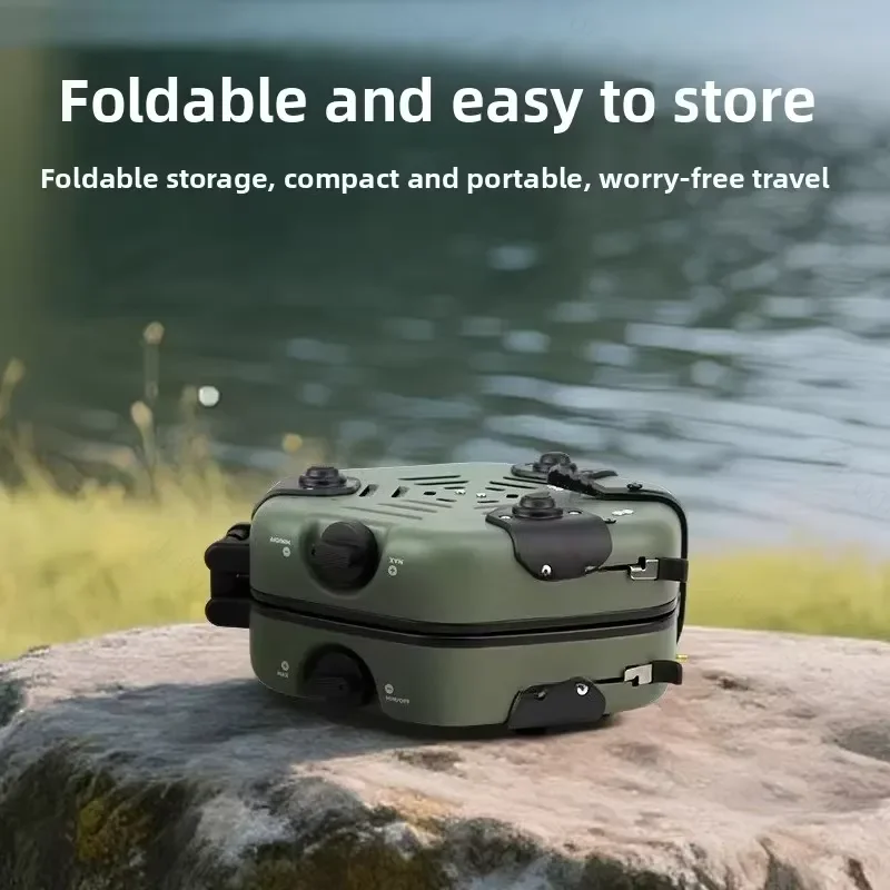 for Outdoor Box Stove Portable Double Burner Folding Campfire Heater Compact Windproof Cooking Gear for Hiking Picnic Travel
