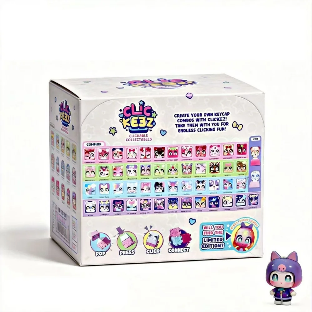 Clickeez Fidget Keycap Schlüsselanhänger mit LED-Beleuchtung, mechanischer Tastaturschalter, Stressabbau-Spielzeug, Blindbox, Sammlerstück, Rucksack-Anhänger – Detail 10