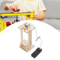 DIY Electric Elevator Model, Elevator Toy Birthday Gift, Interactive 3D Puzzles Wooden Building Kits Kids Science Kits Kids,