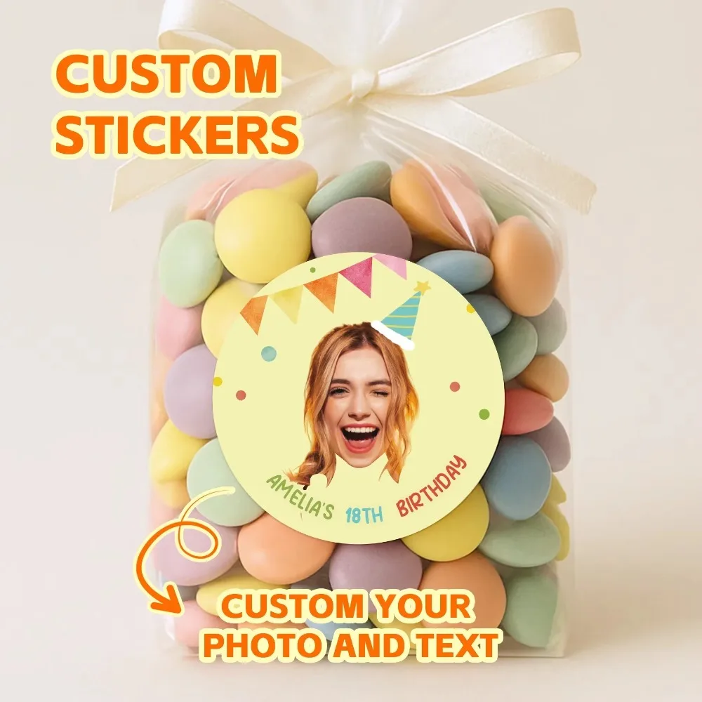 Custom Stickers for Birthday Waterproof Custom Logo Labels of Your Photo Personal design Stickers,for Birthday,Gift Box Packing
