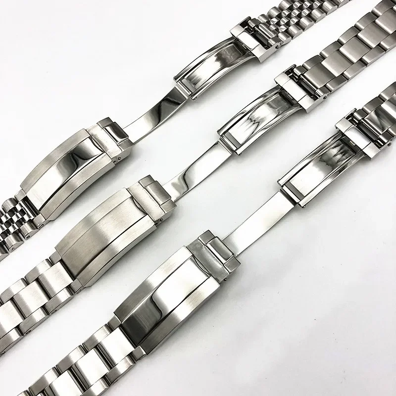 19mm Silver Brushed 904 Stainless Steel Jubilee Oyster Curved End Watch Band for SKX5 Sxns80 Snxs79 Snxs79k Snxs77k Snxs73 Strap