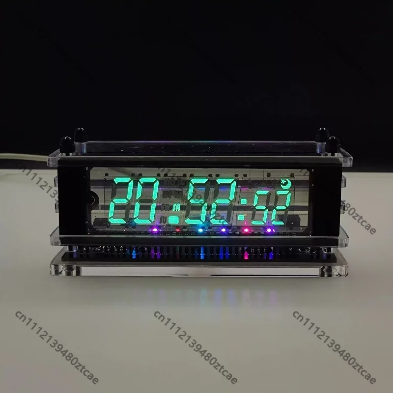 In Stock Digital Table Clock, VFD Screen Alarm Clock with Calendar, Self-luminous Fluorescent Digits, Night Light Creative