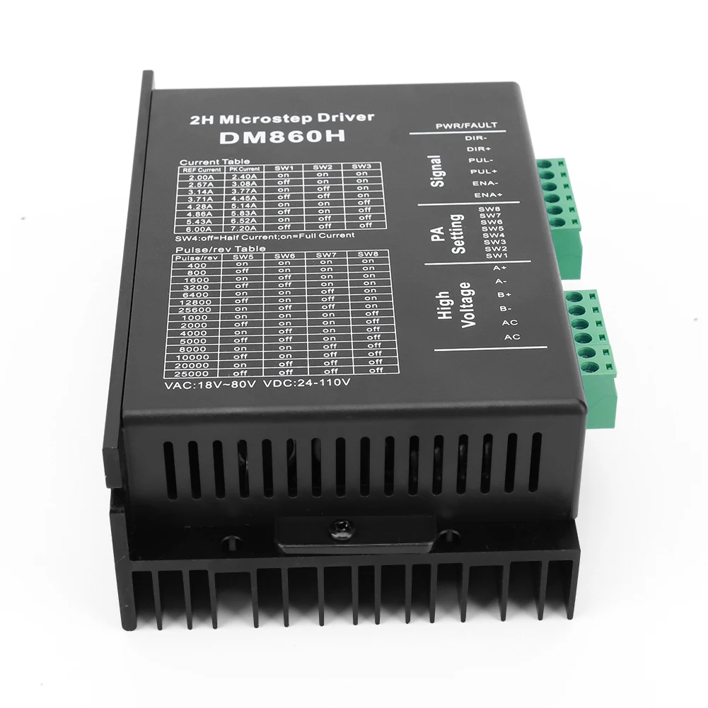 DM860H DM860 Stepper Motor Drive 0-200khz 2 Phase Stepper Motor Controller AC18-80V Or DC 24-110V Fit for Nema34 Stepper Motor