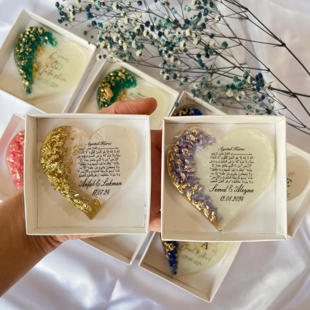 Personalized Heart Resin Magnet Wedding Favors