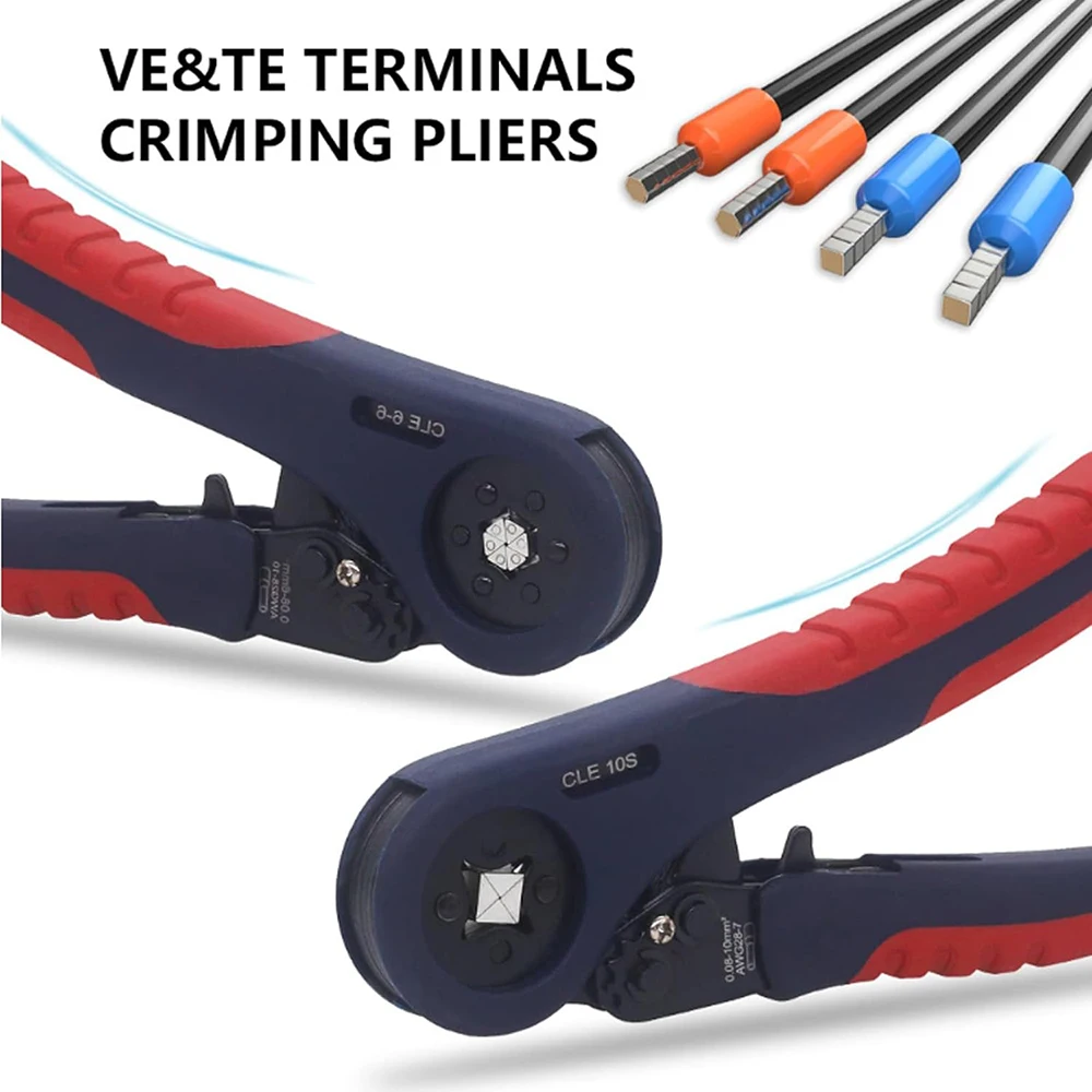 Wire Ferrule Pliers,Self Adjustable Ferrule Crimping Tool Time Saving Self Adjustable Crimping Pliers for Construction Machinery