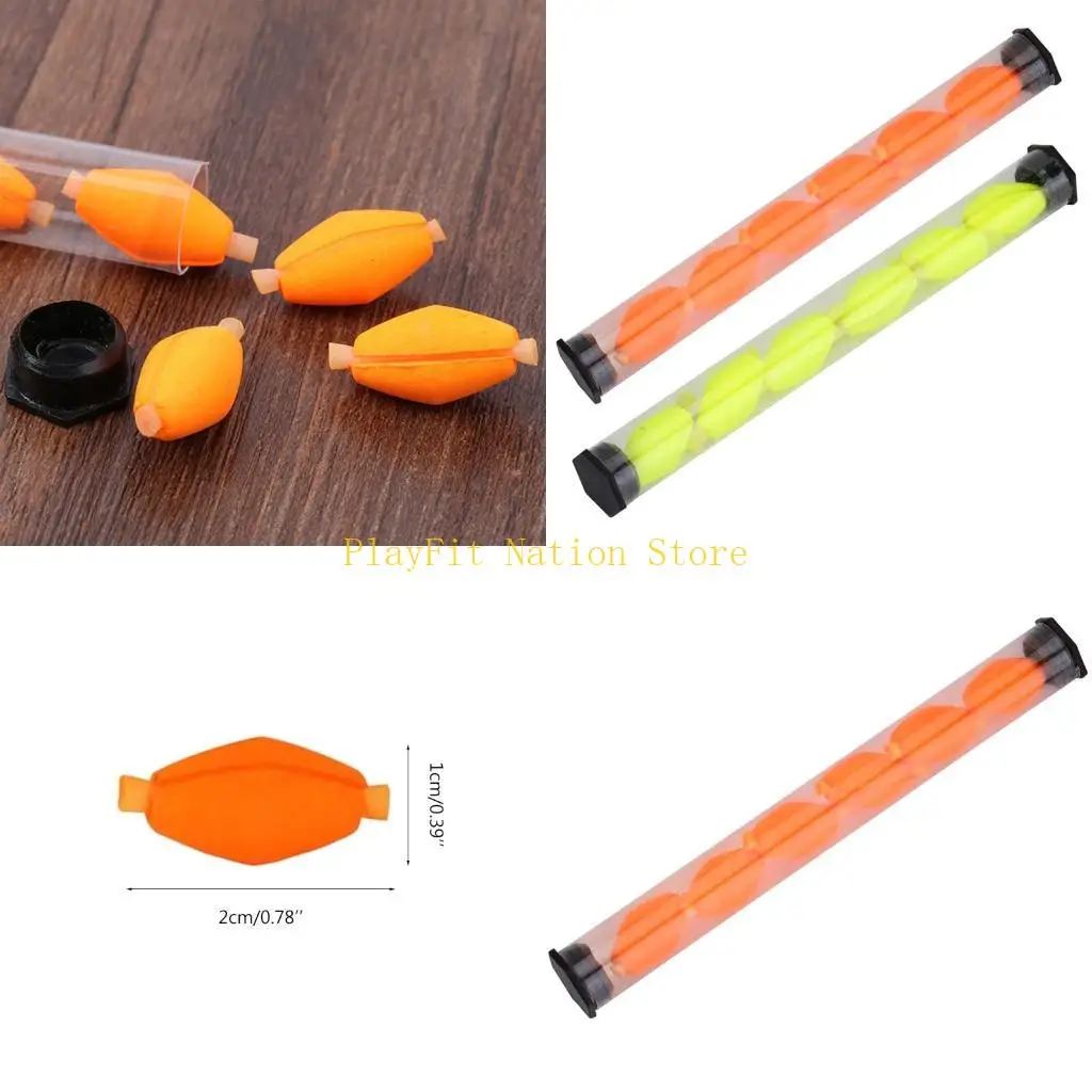 

242F 6pcs Mini Fishing Float Foam Indicators with Plastic Tube Rope Float