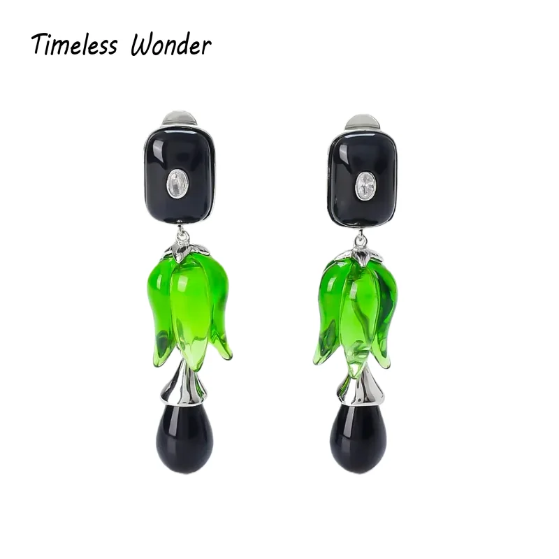 

Timeless Wonder Fancy Enamel Zircon Floral Stud Earrings Women Designer Jewelry Trendy Gift Top Classy Simple Neat Runway 5133