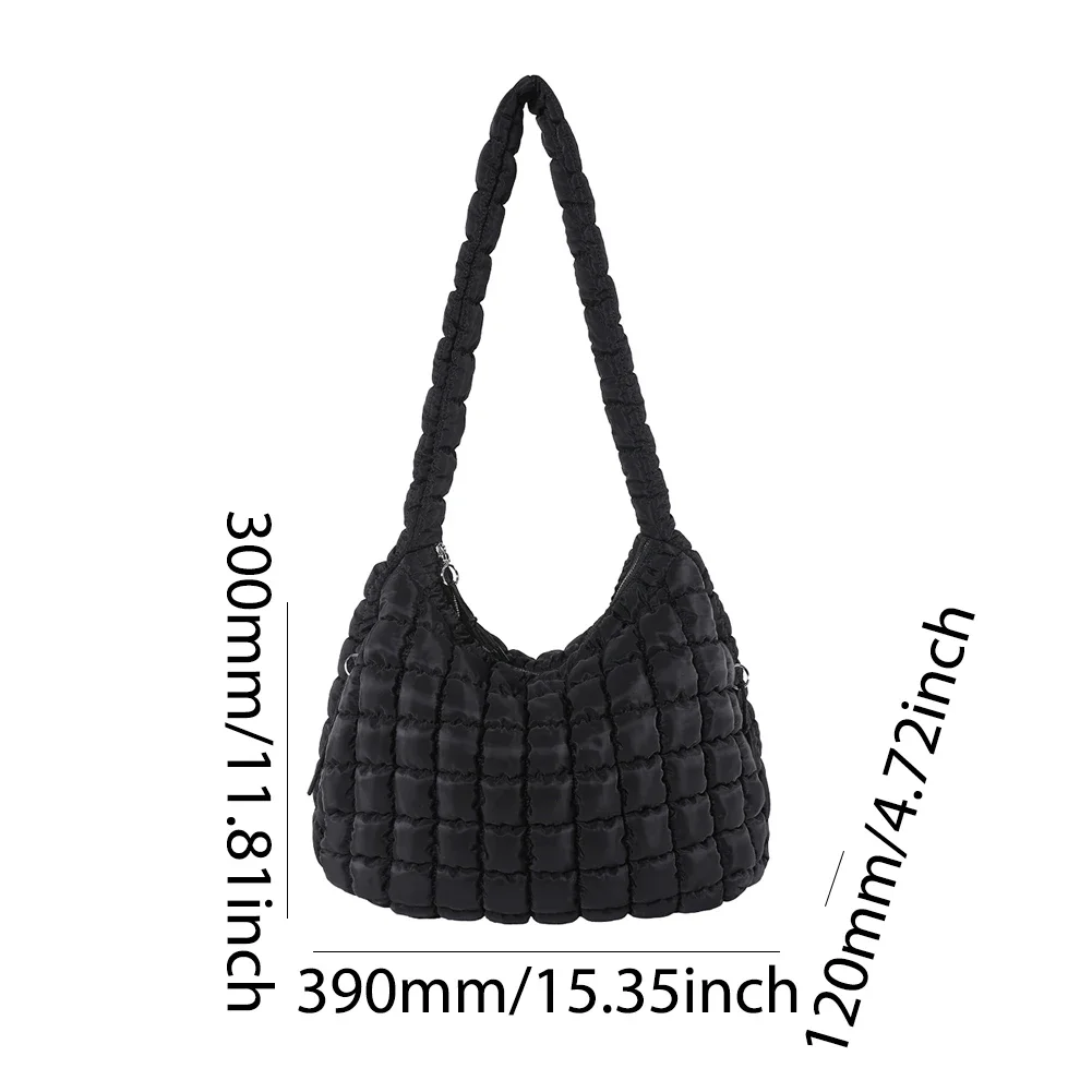 Quilted Bubbles Shoulder Bags Women Large Capacity Sling Bag Puffer Padded Fashion Satchel Bag Casual Solis Color Crossbody Bags