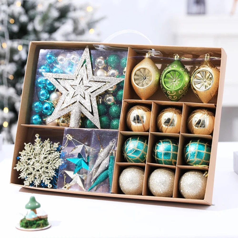 73PCS DIY Christmas Tree Topper Decoration Brings a Festive Christmas Atmosphere Balls for Home Office Table Decoration