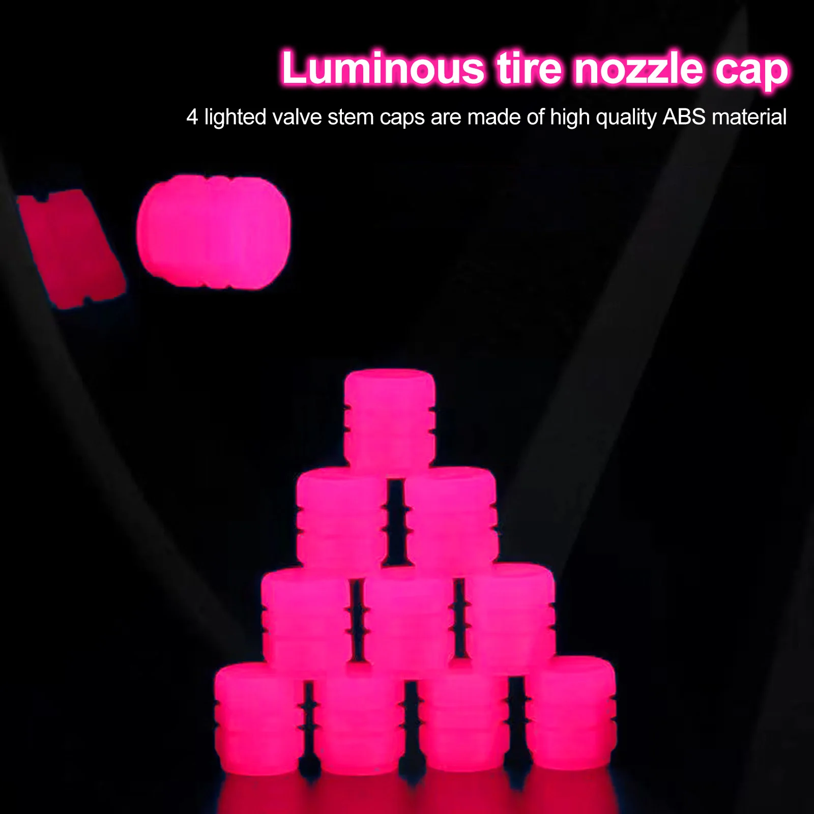 4pcs Tire Valve Caps Illuminated Tire Valve Cover Universal Luminous Tire Cap Rim Stem Covers for Motorcycles