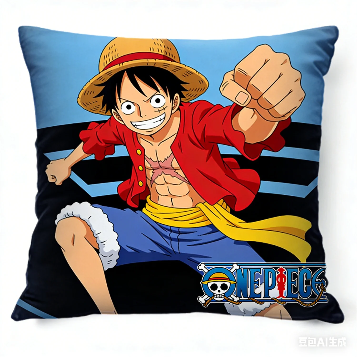 One Piece Charakter-Kissenbezug, dekorativer Kissenbezug für Sofa, Wohnzimmer, Schlafzimmer, Schlafbereich und Inneneinrichtung