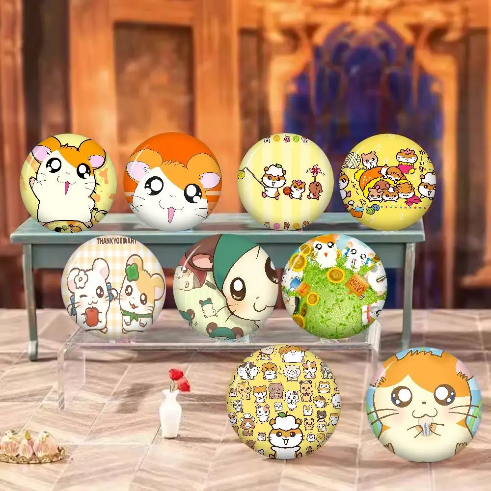 Cartoon Cute Hamtaro Tinplate Pin Button Custom Anime Role Old-school Brooch Cartoon Collar Badge Jewelry Gift Fans