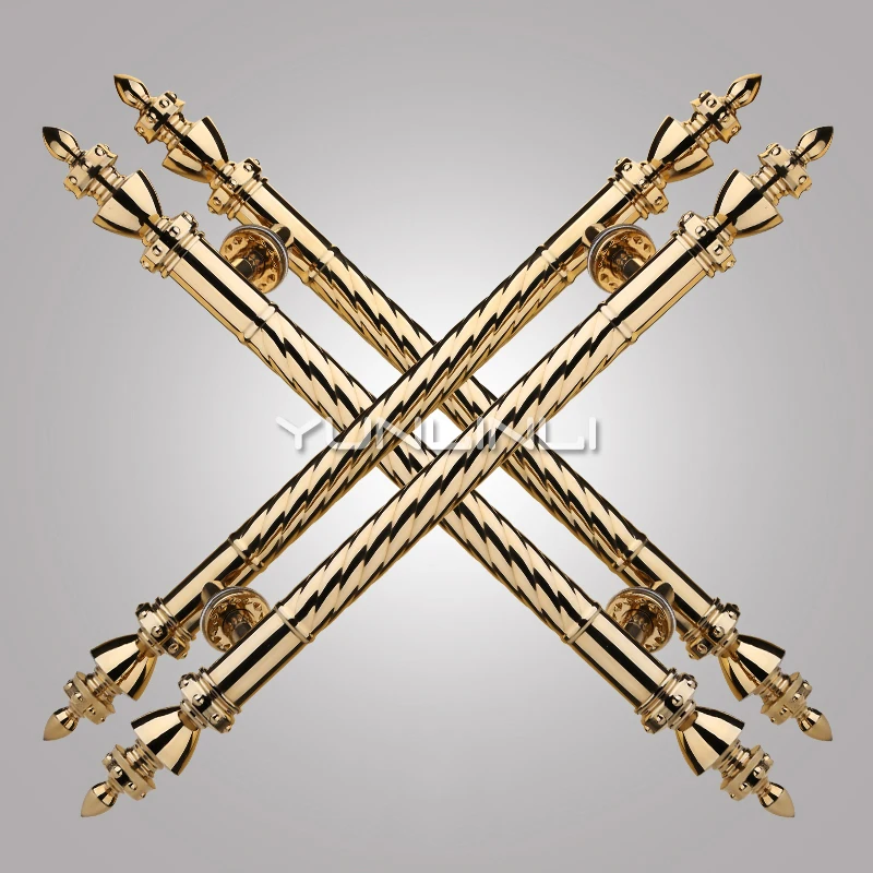 2026 مقبض الباب 600 مللي متر/800 مللي متر/1000 مللي متر سميكة التيتانيوم الموضوع KTV باب من الفولاذ المقاوم للصدأ زجاج مقبض الباب الحديثة الفاخرة WM-8011