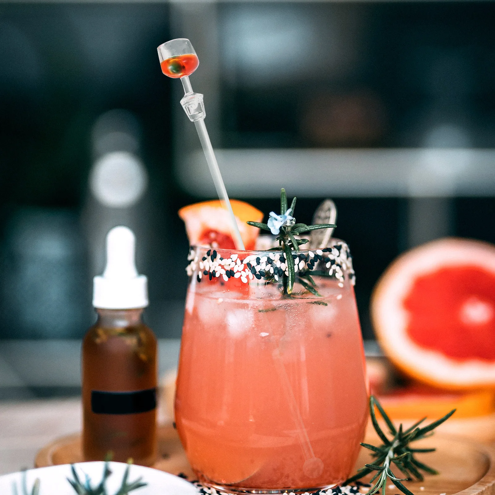 

10Pcs Acrylic Swizzle Sticks 23cm Colorful Mini Bar Accessories Reusable Drink Mixer for Coffee Shops Bars Drink Mixer