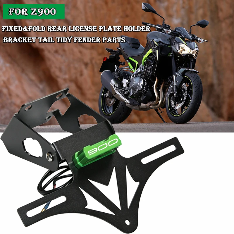 

FIT For Z900 Z900SE Z 900 SE 2025-2026 Motorcycle Fixed&Fold Rear License Plate Holder Bracket Tail Tidy Fender Parts
