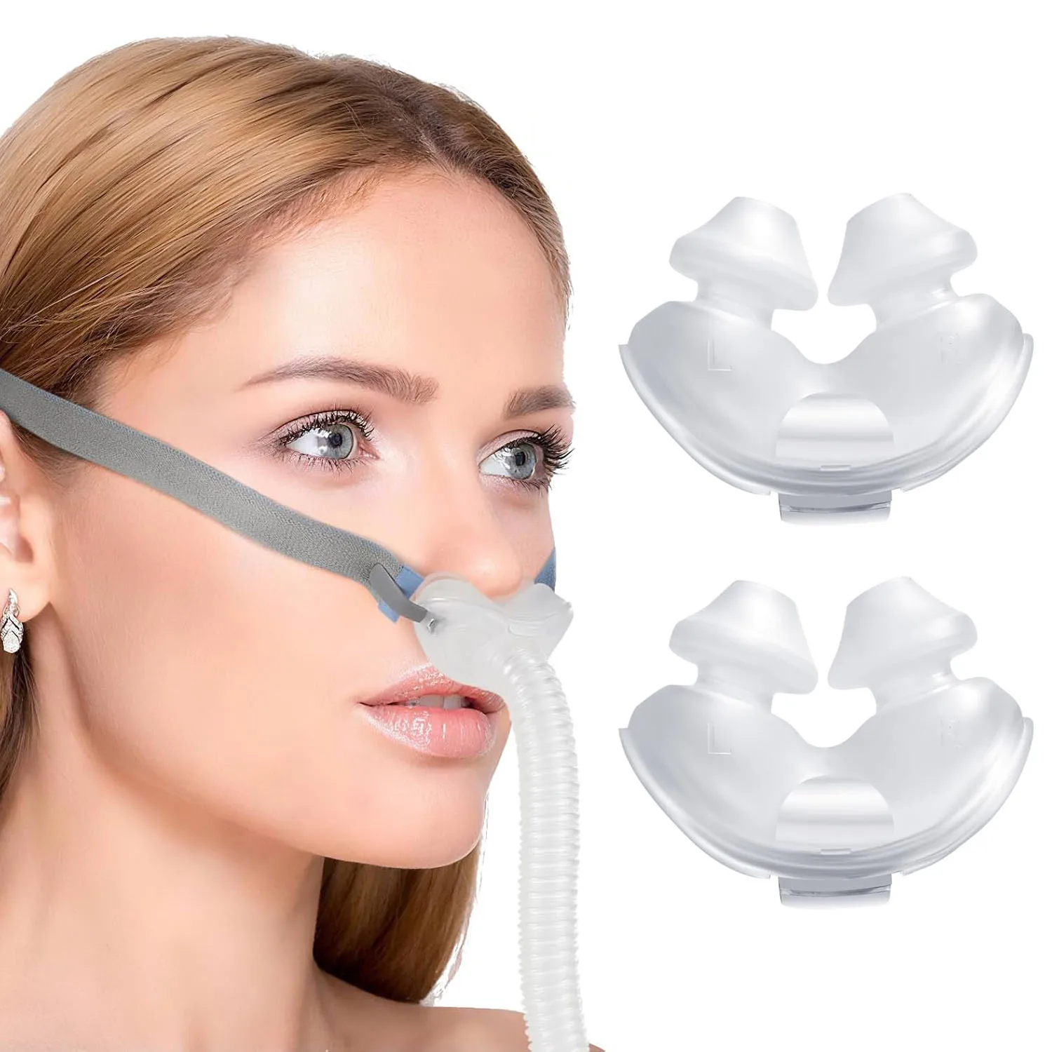 Replacement Nasal Pillow Cushion Compatible with AirFit P10, Soft Silicone Nose Pad, Secure Seal Comfort CPAP Mask Accessories