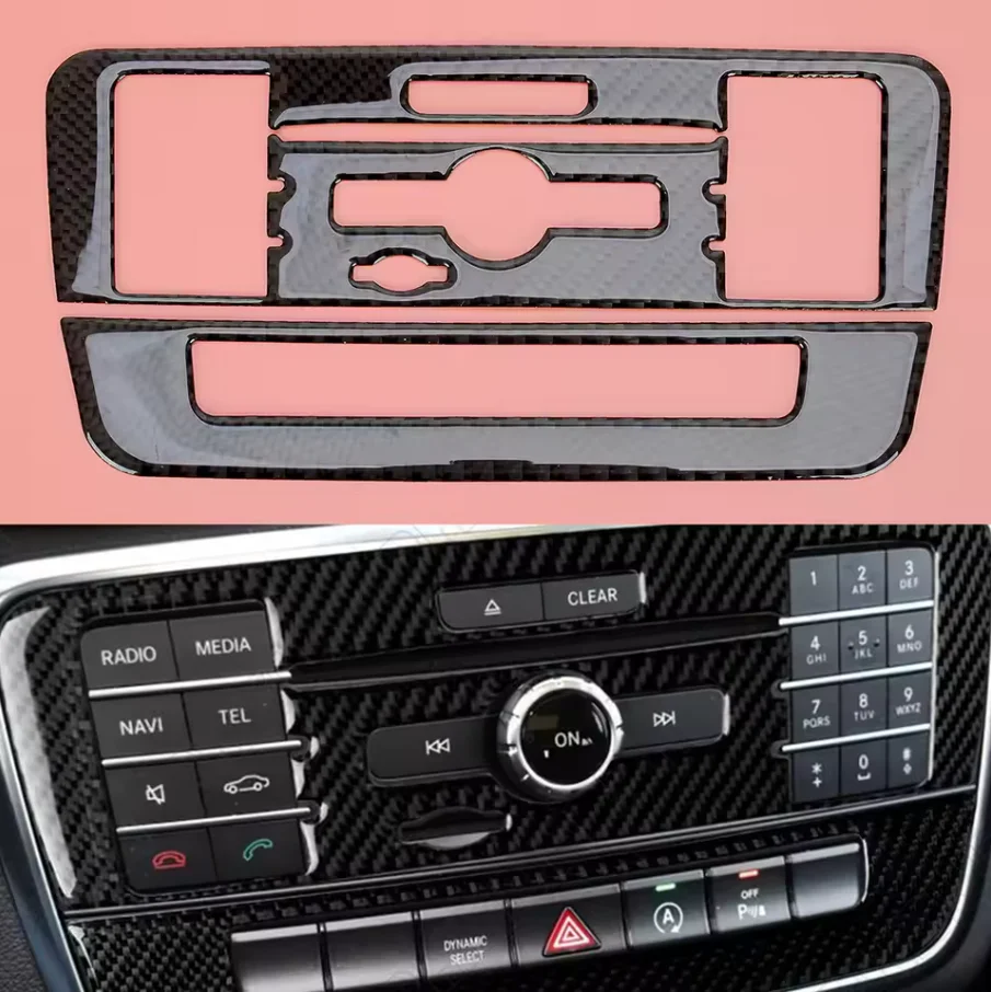 

Center Console CD Panel Frame Cover Trim Black Carbon Fiber Fit for Mercedes Benz GLA180 GLA200 CLA180 CLA200 CLA250 2016 2017