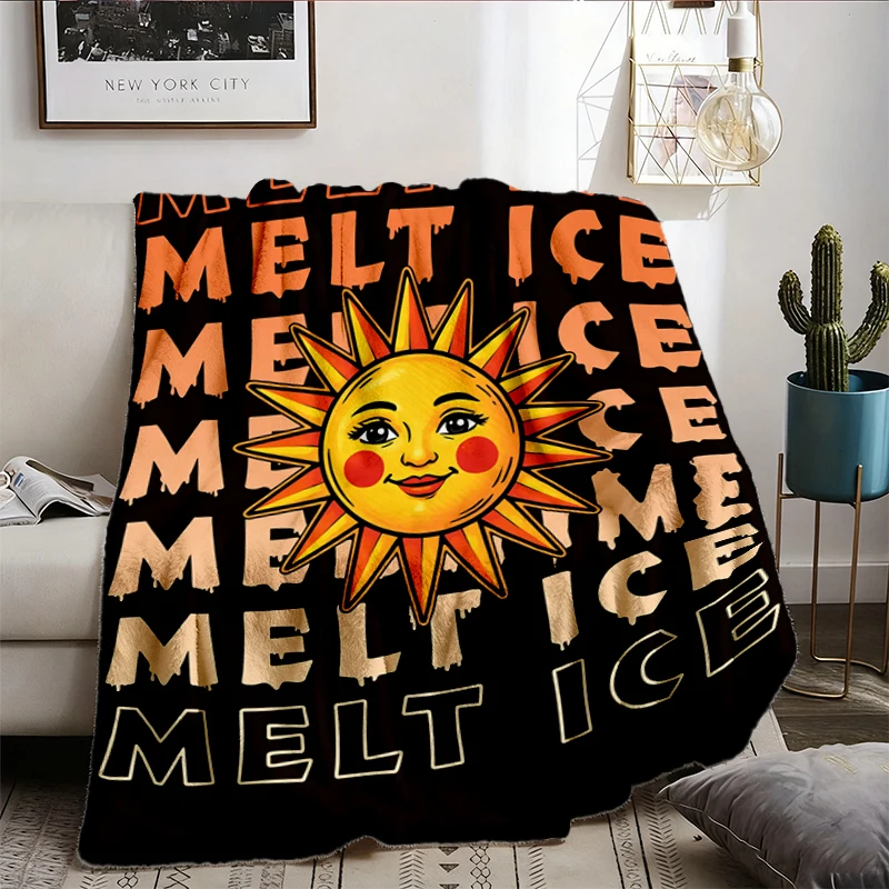 Melt ICE Flannel Blanket, 2 Sided Flannel Throw, Pro Immigration Cozy Blanket