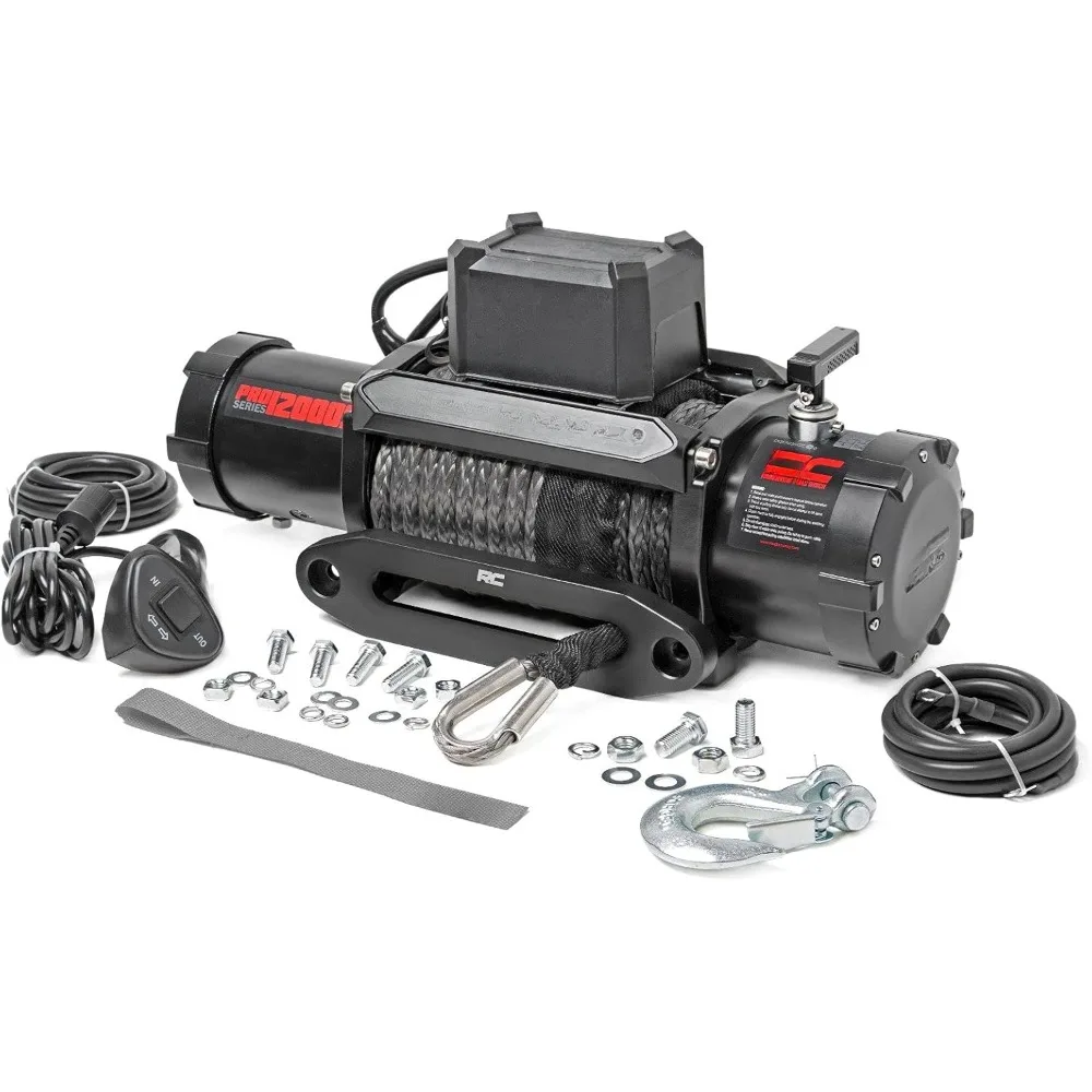 12,000LB PRO Series Electric Winch | Synthetic Rope - PRO12000S, Black