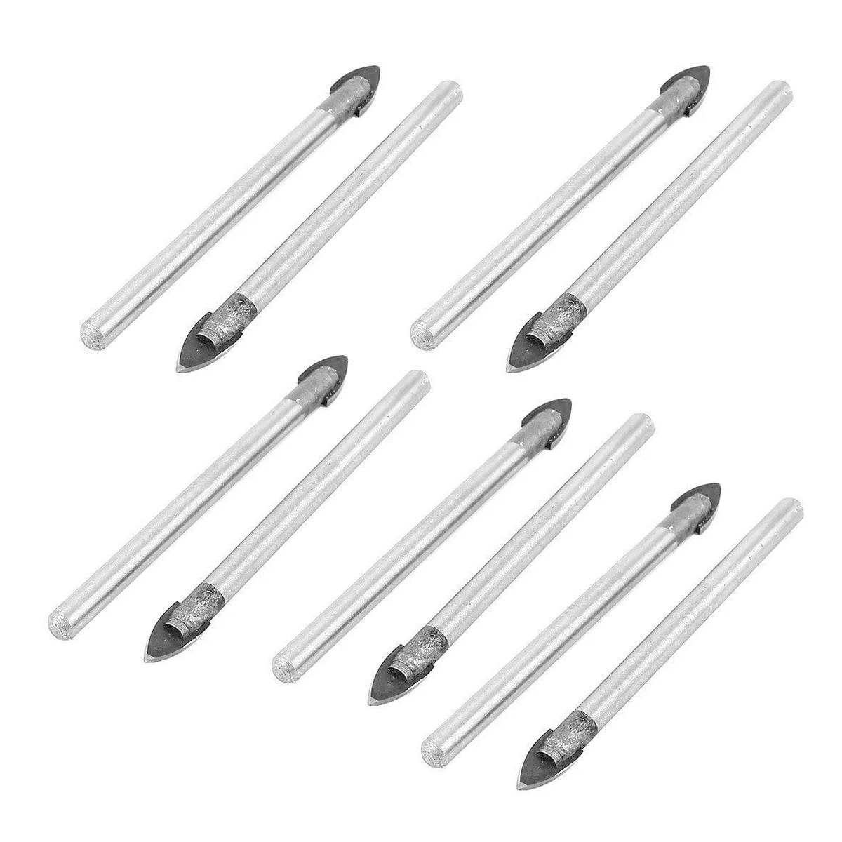 10Pcs Alloy Drill Bits 6Mm Premium Tile Glass Ceramic Drilling Set for Mirror Stucco Hard Brittle Materials Triangle Hole Cutter