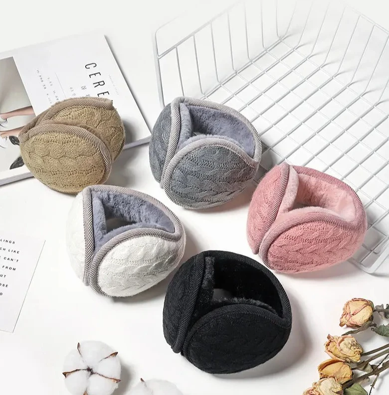 

Warm Knit Earmuffs Ventilated Soft Comfortable Skin-friendly Fuzzy Liner Multiple Colors Cycling Winter Ear Warmers Accessories