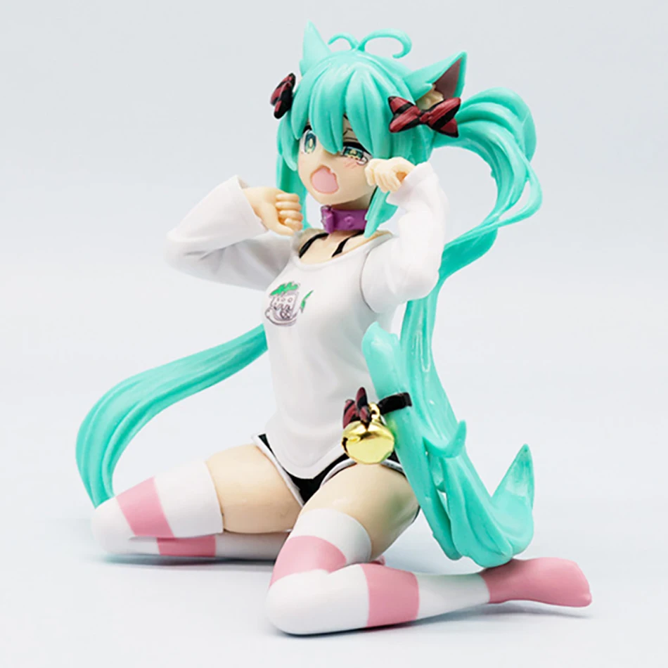 Anime Figur Hatsune Miku Desktop Nette Sexy T-Shirt Mädchen Action Anime Figur Kawaii Sammlung Dekoration Modell Ornament Spielzeug