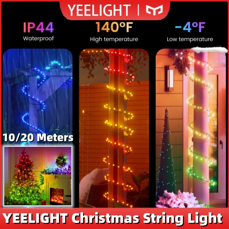 YEELIGHT سلسلة أضواء عيد الميلاد RGB تأثيرات الألوان الديناميكية اتصال بلوتوث 20 وضع الإضاءة Waterproo للداخلية والخارجية #1