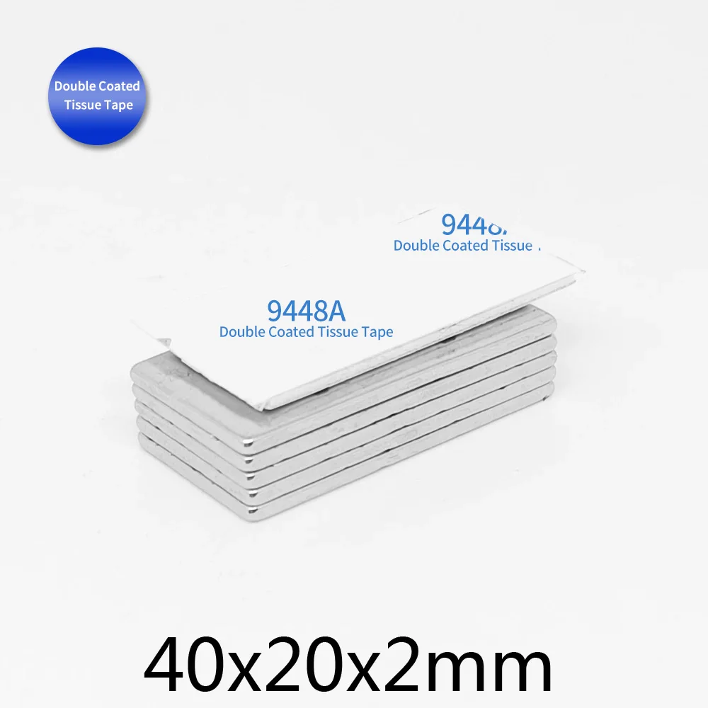 

2/5/10/15/20/50PCS 40x20x2mm Block Strong Powerful Magnets With 3M Self - Adhesive 40*20*2 Long Neodymium Magnet Sheet 40x20x2