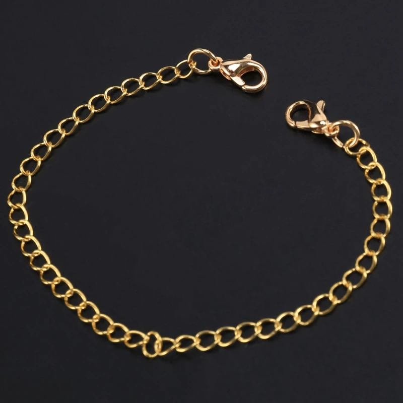 AOAO-24ステンレススチールチェーンエクステンダー、ブレスレットとネックレス、DIYジュエリー作り、シルバーとゴールド、6サイズ