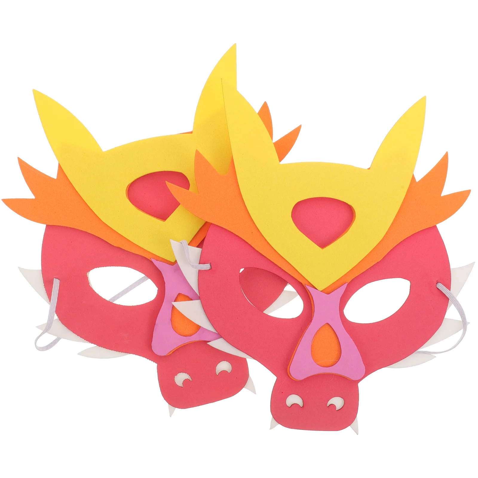 4 pcs Cosplay Dragon Cute Animal For Kids Party Masquerade Mask Eva Costume Mask Bright Color Comfortable Safe
