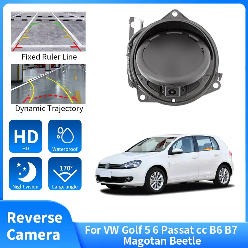 170 ° Wide Angle Waterproof Black Rear View Reverse Camera For VW Golf 5 6 Passat CC B6 B7 Magotan Beetle Dynamic Trajectory