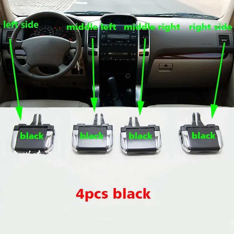 4Pcs/Set Air Conditioner Outlet A/C  Conditioning Vents Tab Clip Repair Kit For Toyota Land Cruiser Prado LC120 2003-2009