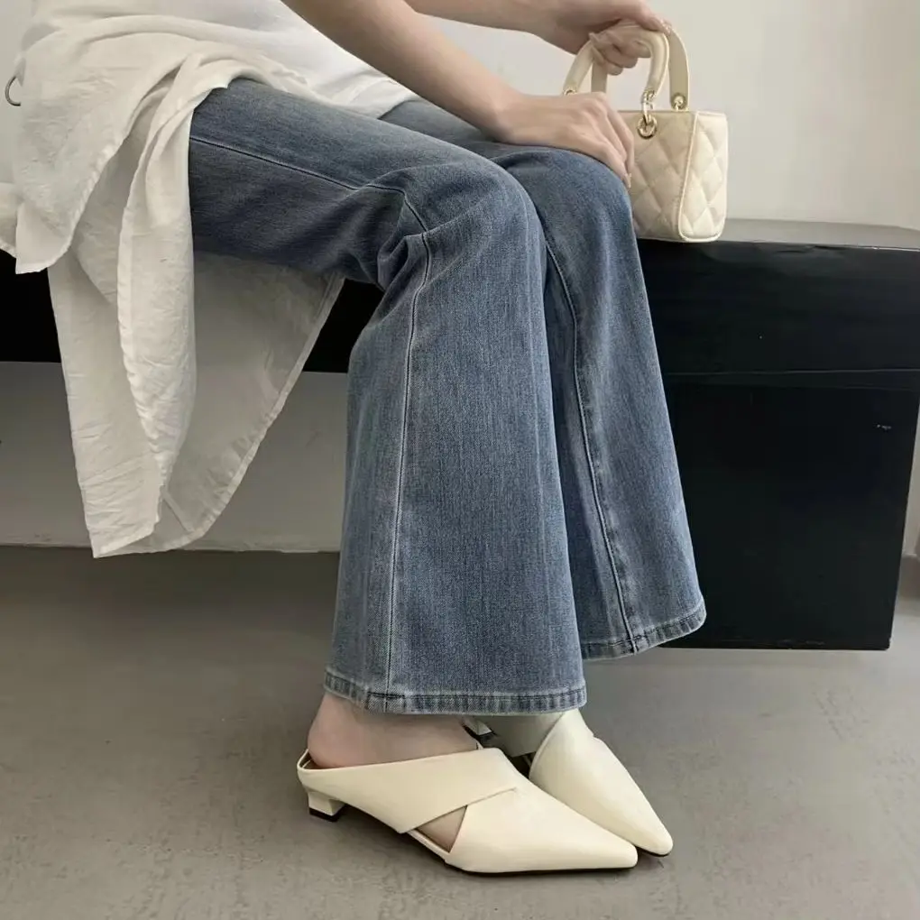 

Crisscross Pointed Toe 2026 New Summer Cool Slippers Women Sandals for Women's Half Slippers Backless Slide Sandals