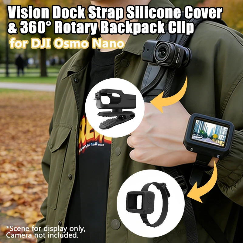 

Backpack Clip Holder Vision Dock Strap Wrist Band For DJI Osmo Nano Adjustable-angle Camera Fixed Mount Clamp Accessories