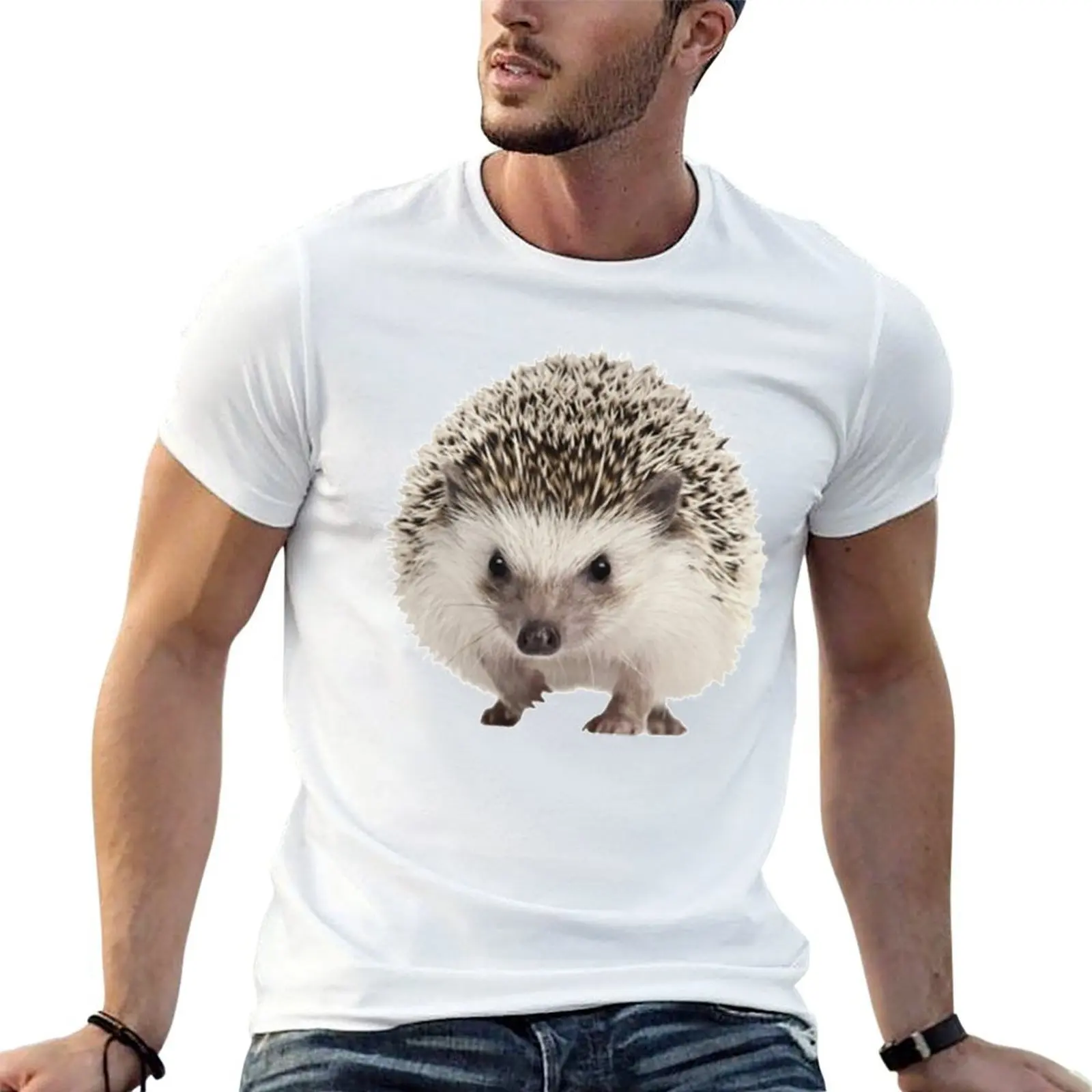 Cute Hedgehog T-Shirt vintage clothes korean fashion mens graphic t-shirts funny