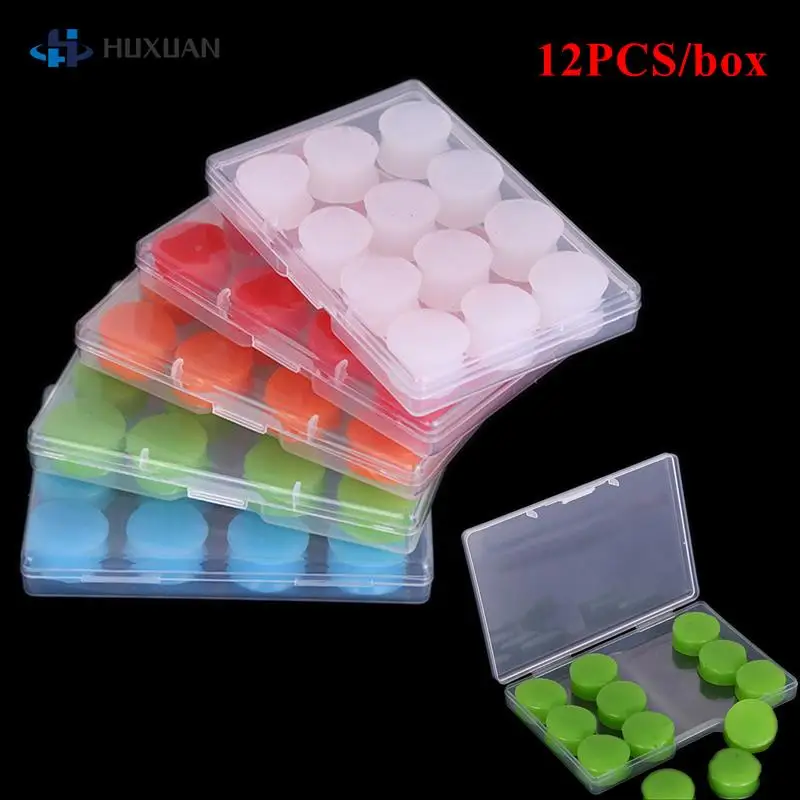 12Pcs/box Silicone Ear Plugs Noise Reduction Sleep Anti Canceling Sound Insulation Earplug Protection Sleeping Reusable Ear Plug