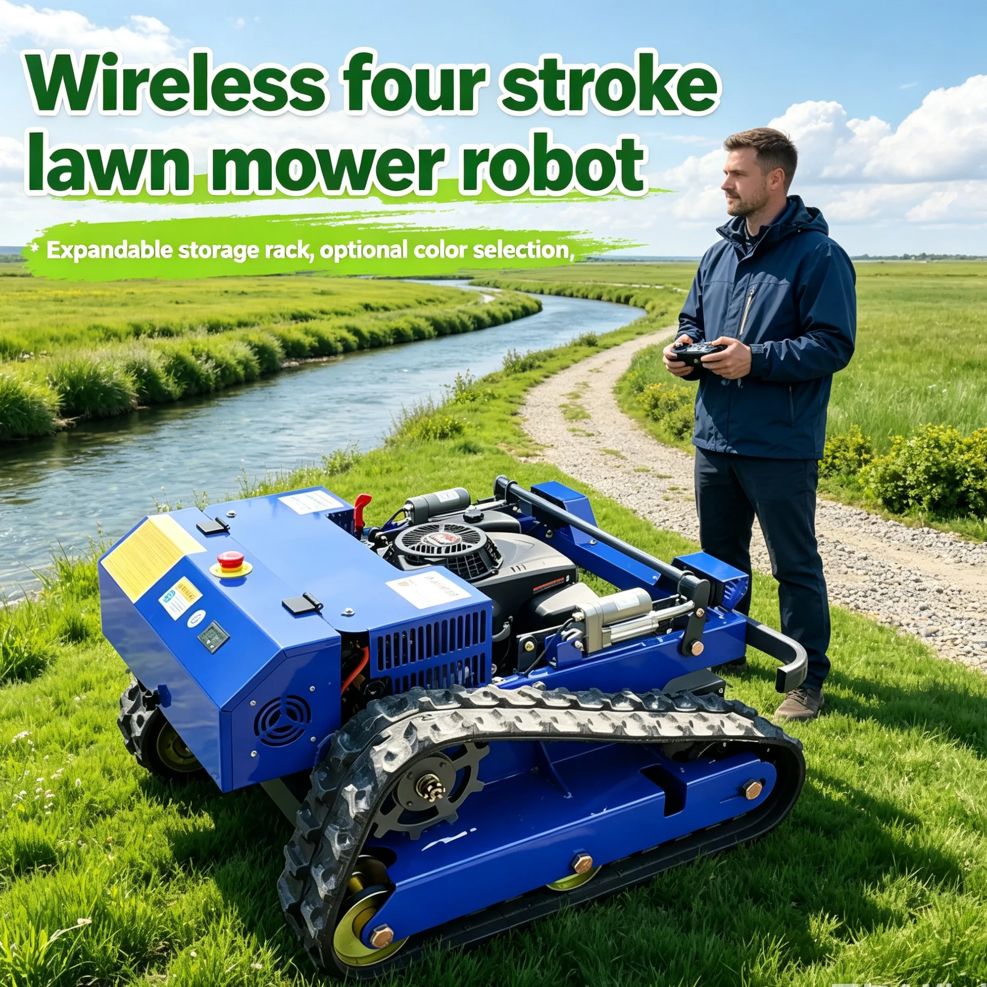 Customized tracked lawn mower, zero turn intelligent lawn mower, upgraded GPS system supports automatic memory of mowing routes