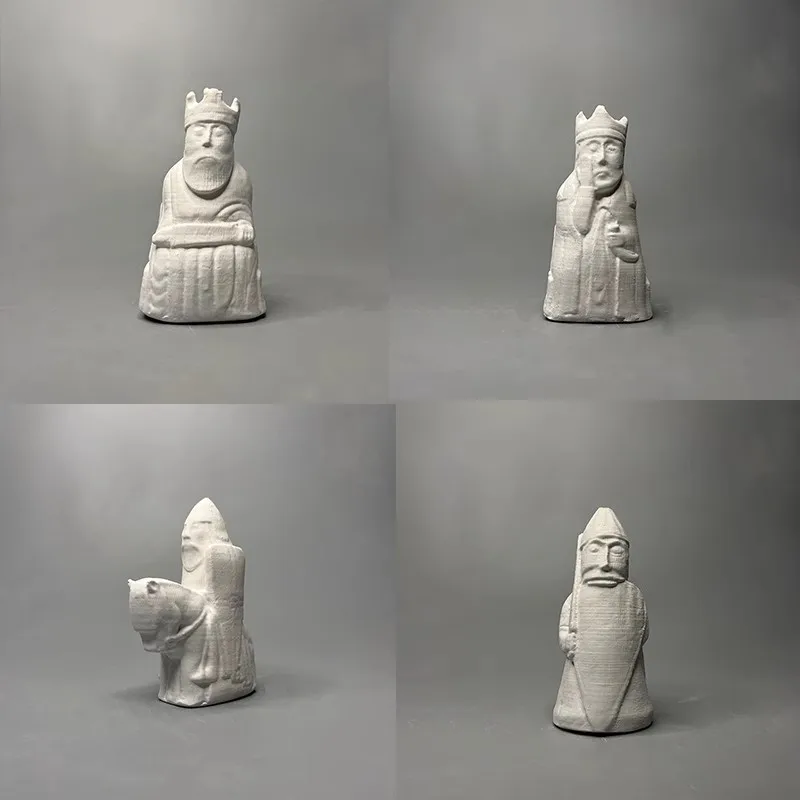 Nordic British Museum Lewis Chess Piece Retro Plaster Sculpture Ornaments Engraved Face Queen Art Figurine Room Decoration Gift