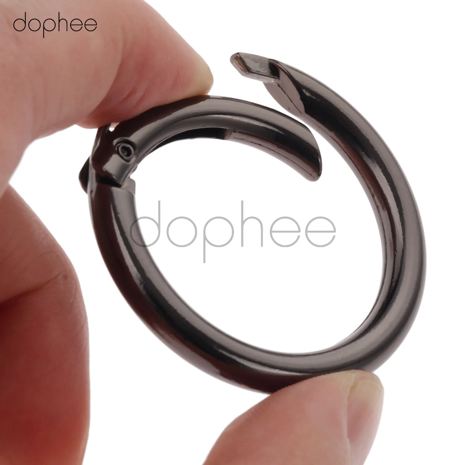 dophee 5pcs 32mm Spring O Rings 4 Colors Openable Keyring Leather Bag Belt Strap Dog Chain Buckles Snap Clasp DIY Accessories