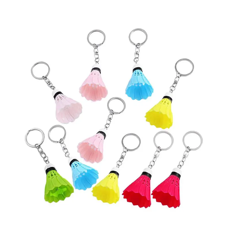 

18Pcs Badminton Keychains Sports Bag Pendant Game Souvenir Alloy Key Ring Charms Pendants for Home Indoor Handbag Decoration