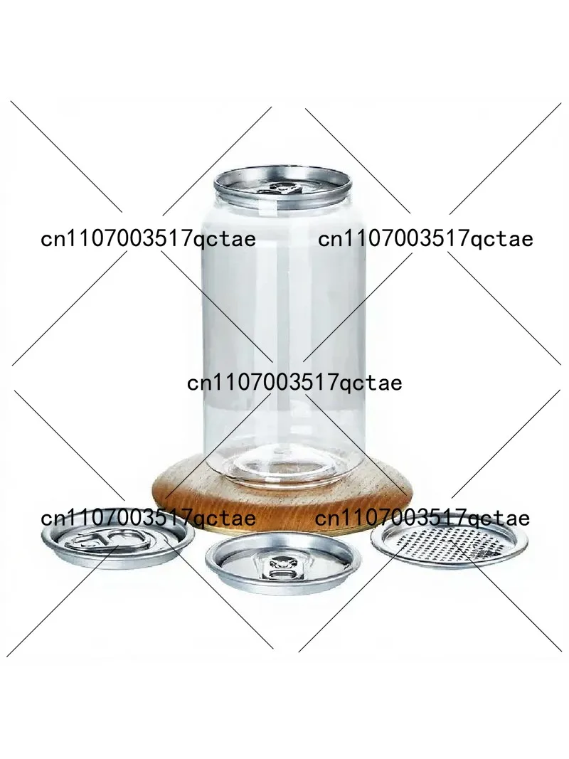 Plastic Can with Lid Sealed Beverage Bottle for Milk Tea Coffee Bubble Water