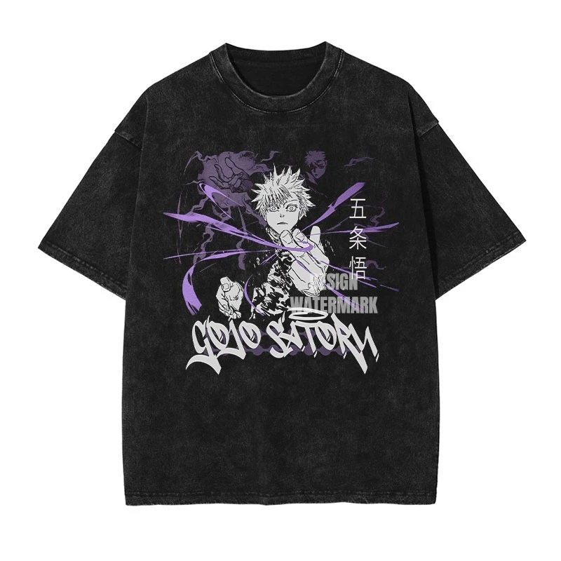 

Spellcraft Revenge 2026 New Style Fashion Five-Stripes Print Retro Washed Cotton Roundneck Loose-Fitting Short-Sleeved T-Shirt