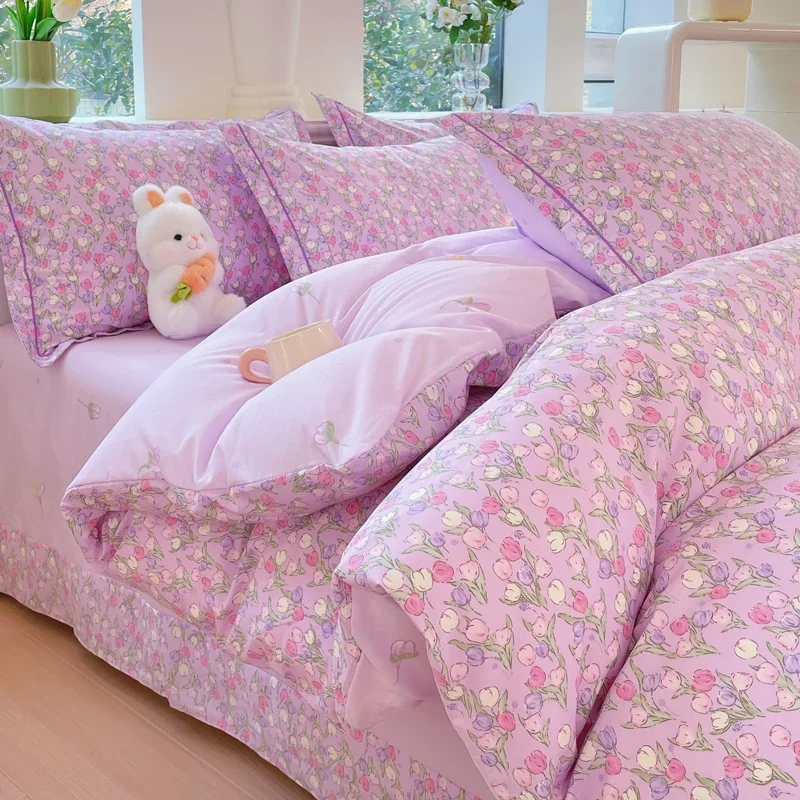 

2026 New Cotton Single Duvet Cover Printed Garden Quilt Cover Skin Friendly Breathable Bedding 150x200 180x220 220x240 200x230