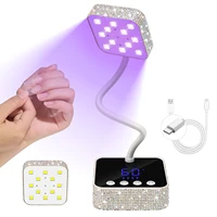 Inalámbrico 360 °   Lámpara de uñas UV/LED ajustable: sensor inteligente, 4 modos de temporizador y 2 lámparas de uñas de secado rápido secado de uñas de curado rápido