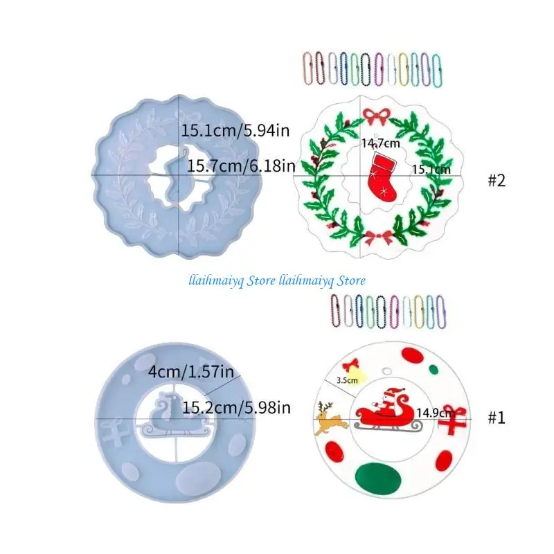 573B عيد الميلاد قوالب راتنج السيليكون مع قوالب صب الراتين