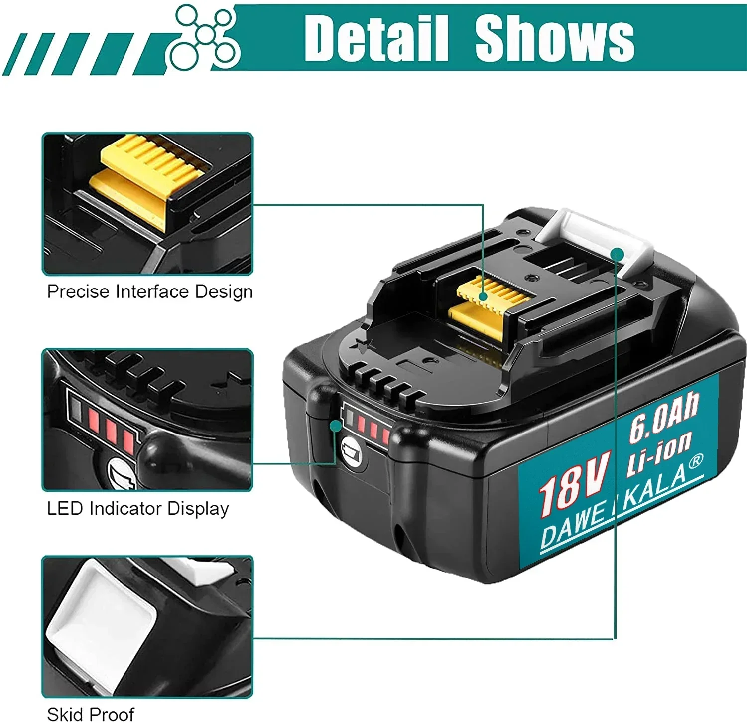 أحدث ترقية BL1860 بطارية قابلة للشحن 18 فولت 6000 مللي أمبير ليثيوم أيون لبطارية ماكيتا 18 فولت BL1840 BL1850 BL1830 BL1860B LXT 400