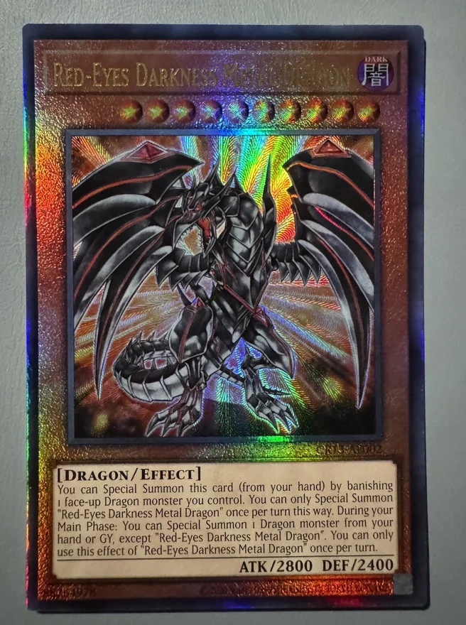 Yugioh KONAMI Duel Monsters CR13-AE002 Red-Eyes Darkness Metal Dragon Ultimate Asian English Collection Mint Card
